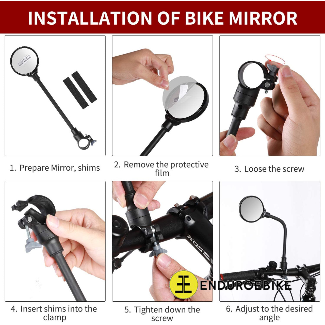 Wide angle rear view mirror for electric bike