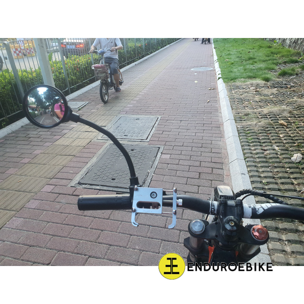 Wide angle rear view mirror for electric bike