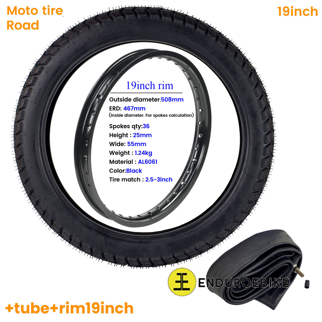 19inch Road/Off-Road  Moto tire+Rim