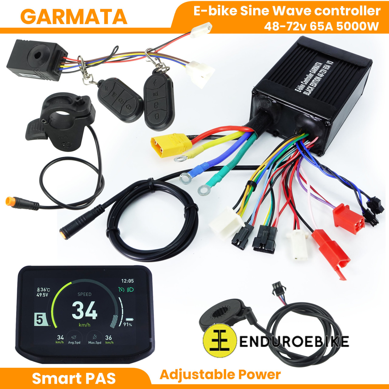 Garmata Black Edition V3 Sine wave controller LCD 48-72v65A 5000W