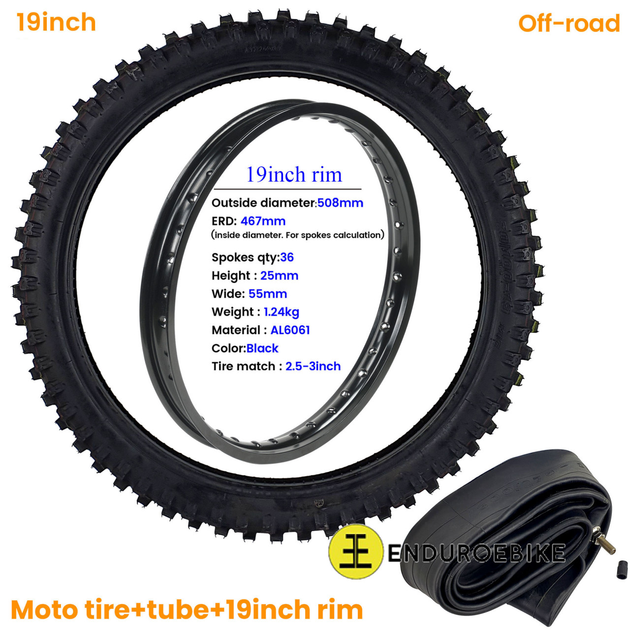 19inch Road/Off-Road  Moto tire+Rim