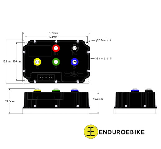 Ebike Programmable Sine Wave 48-72v 170A Controller 
